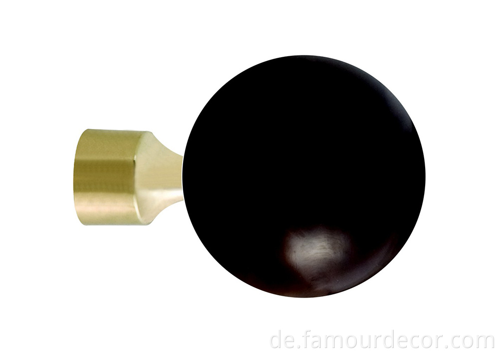 Brown solid wood head curtain rod wholesale